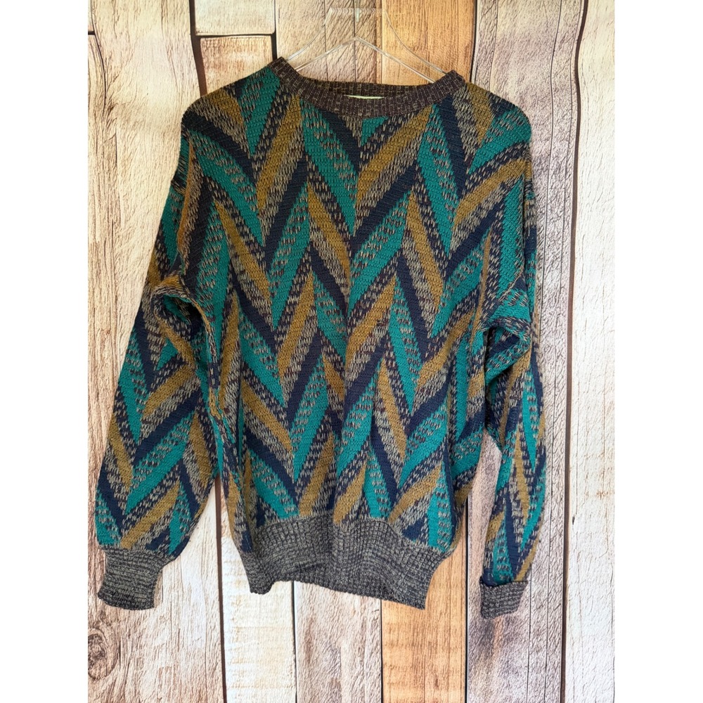 Sansabelt Designer Collection Vintage Geometric‎ Sweater Grandpa Core Statement